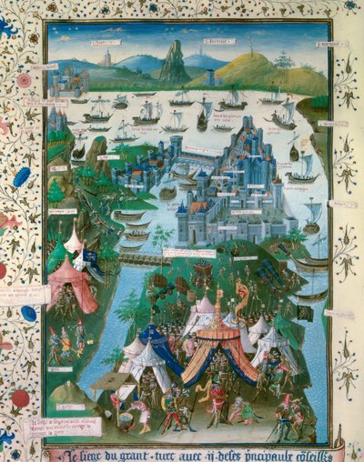 Muhammad II: Obléhání (chycení nebo pád) Konstantinopole osmanskými Turky Mohameda II. od Jean I Le Tavernier