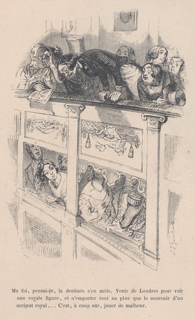 Přijel jsem do Londýna, abych viděl královský pár, ale viděl jsem jen zadní část hlavy jiného člověka. od..., 1843. od Jean Ignace Isidore Gérard