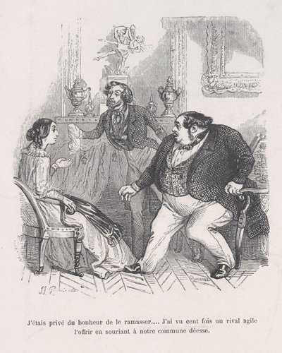 Byl jsem připraven o to štěstí, že jsem to mohl zvednout... Stokrát jsem viděl agilní nabídku soupeře..., 1843. od Jean Ignace Isidore Gérard