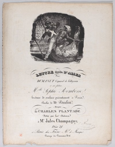 Dopis napsaný z Algeru, ca. 1835. od Jean Ignace Isidore Gérard