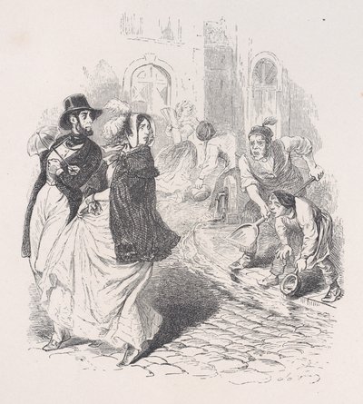 Jen všude jsou vodovodní kohoutky, konve jakéhokoli tvaru, lopaty a hrnce jakékoli velikosti..., 1843. od Jean Ignace Isidore Gérard
