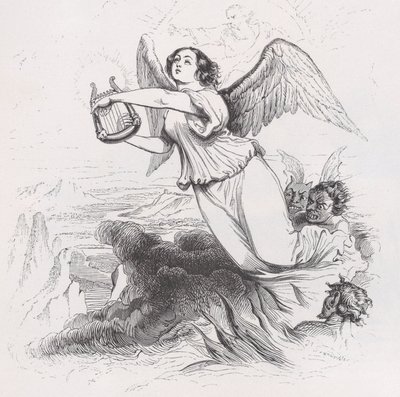 Anděl ve vyhnanství z Úplných Bérangerových děl, 1836. od Jean Ignace Isidore Gérard