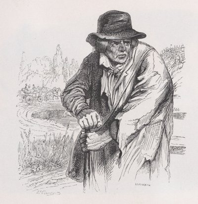 The Old Vagabond z The Complete Works of Béranger, 1836. od Jean Ignace Isidore Gérard