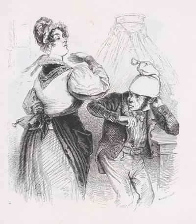 Třetí manžel z The Complete Works of Béranger, 1836. od Jean Ignace Isidore Gérard