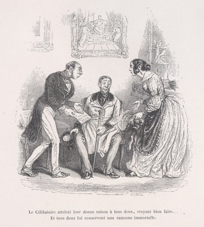 Truchlící vdova jim oběma dává právo jednat dobře... A oba si ponechají eterna..., 1843. od Jean Ignace Isidore Gérard
