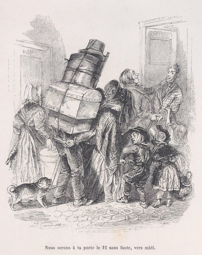 V poledne budeme bez problémů u vašich dveří. z Malé bídy lidského života, 1843. od Jean Ignace Isidore Gérard