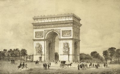 LArc de Triomphe, Paříž, ryl Auguste Bry od Jean Jacottet