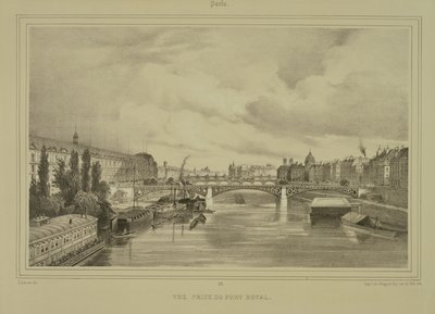 Pohled na Pont Royal, publikoval Auguste Bry od Jean Jacottet