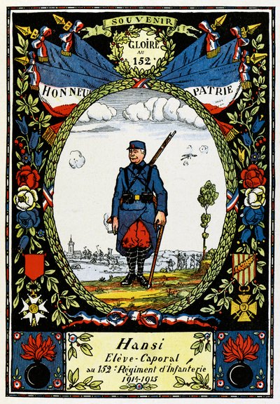 Das glückliche Elsass; Hansi, Schülerkorporal im 152. Infanterieregiment von Jean-Jacques (1873-1951) Waltz