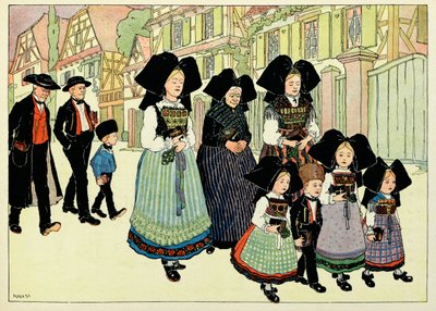 Mein Dorf, die Unvergesslichen: Nach der Kirche von Jean-Jacques (1873-1951) Waltz