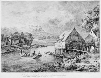 Mlýn na břehu řeky, 1774. od Jean Jacques Boissieu de