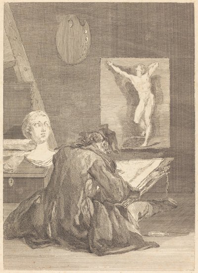 Navrhovatel od Jean Jacques Flipart after Jean Siméon Chardin