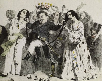 Honoré de Balzac, nejplodnější z našich autorů, podporovaný a korunovaný ženami, 1839. od Jean Jacques Grandville