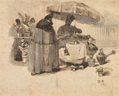 Studie na "Au Bouquet de persil," (Kytice petržele) od Jean Jacques Grandville