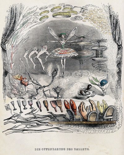 Odhalení baletu, 40. léta 19. století. od Jean Jacques Grandville