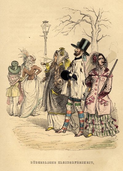 Dámská svoboda v oblékání, 40. léta 19. století od Jean Jacques Grandville
