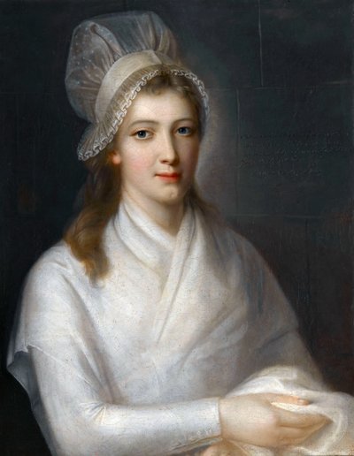 Portrét Charlotte Corday 1768-1793 od Jean Jacques Hauer