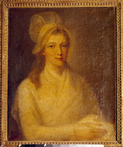 Portrét Marie Anne Charlotte Cordayové (1768-1793) Obraz Jean Jacques Hauer (1751-1829) 1793. Rozměr 0,61 x 0,47 m. Versailles, zámecké muzeum od Jean Jacques Hauer