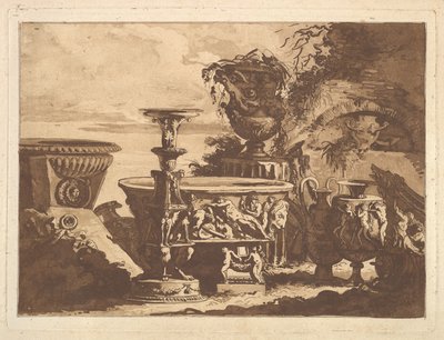 Kompozice s vázou Medici, z Recueil de Compositions par Lagrenée Le Jeune Coll..., 1782. od Jean Jacques Lagrenee