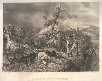 Bitva mezi ruskými vojsky a francouzskou jízdou u Ostrovna 25.-26. července 1812 od Jean Jacques Outhwaite