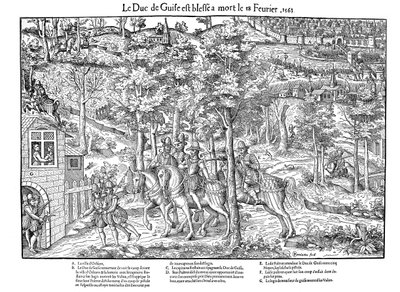 Vražda Francoise de Lorraine, Duc de Guise, Francouzské náboženské války, 18. února 1563 1570. od Jean Jacques Perrissin