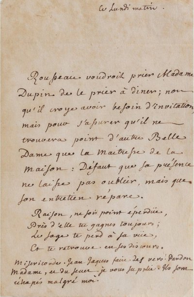 Korespondence mezi Jeanem-Jacquesem Rousseauem a Louisou Dupinovou (kolem roku 1754) (A05) od Jean Jacques Rousseau