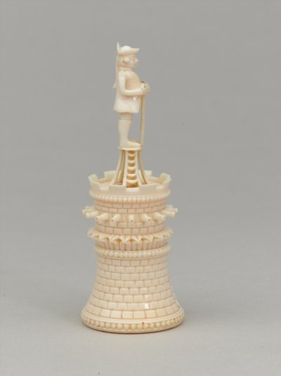Bílá věž, šachová figurka, Indie, cca 1820 od Jean Jacques Scherrer