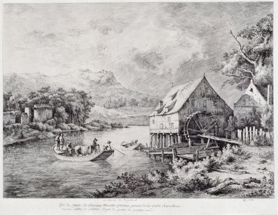 Mlýn na břehu řeky, 1774 od Jean Jacques de Boissieu