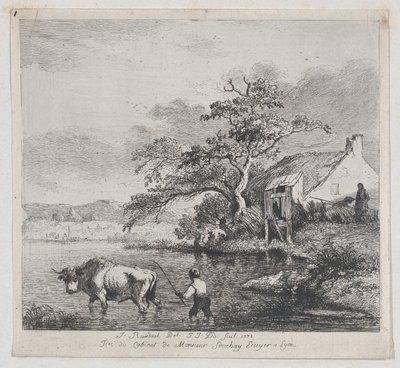 Pastevec a býk, po Ruisdaelovi, 1772. od Jean Jacques de Boissieu