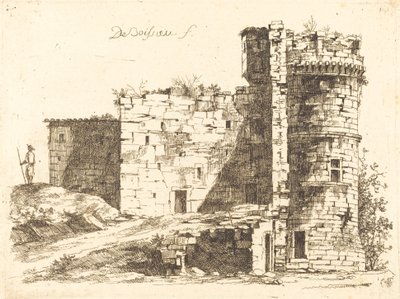 Ruiny zámku Saint-Chamond, Loire od Jean Jacques de Boissieu