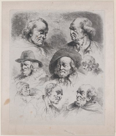 Studie o osmi hlavách, 1795. od Jean Jacques de Boissieu