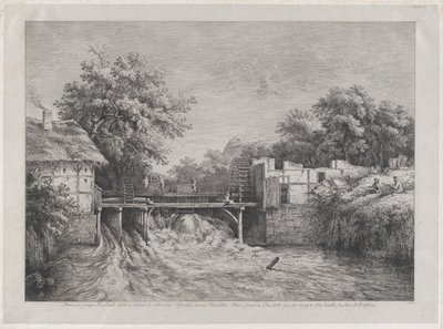 Vodní mlýn, podle malby od Ruisdaëla, 1782. od Jean Jacques de Boissieu