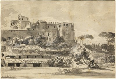 Pohled na italskou vilu a zahrady (Vatikánský Belvedere) od Jean Jacques de Boissieu