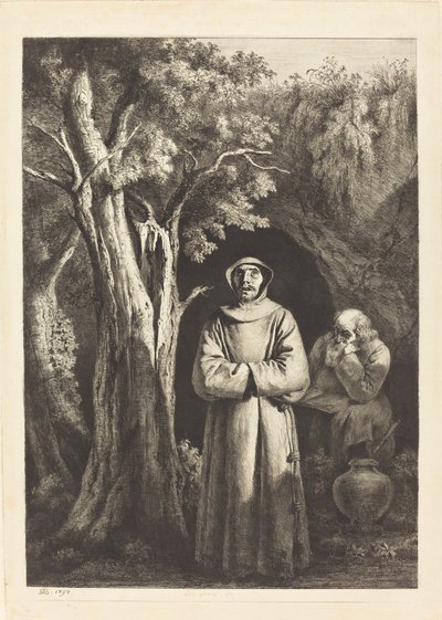 Pouštní mniši od Jean Jacques de Boissieu after Francisco