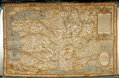 Zeměpisná mapa Galů zobrazující hranice s Německem a Itálií. Realizoval kartograf Jean Jolivet (16. století) od Jean Jolivet