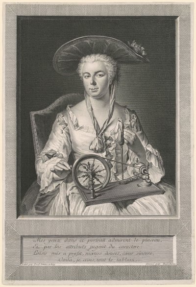 Madame Arlon Spinning Silk od Jean Joseph Balechou, after Jacques Andre Joseph Camelot Aved