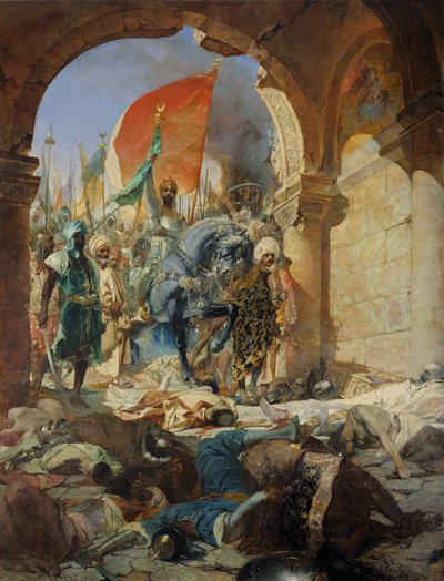 Vstup Turků Mohameda II. (1432-81) do Konstantinopole, 29. května 1453, 1876 od Jean Joseph Benjamin Constant
