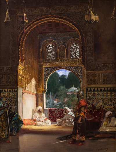 V sultánově paláci, nedatováno. (olej na plátně) od Jean Joseph Benjamin Constant