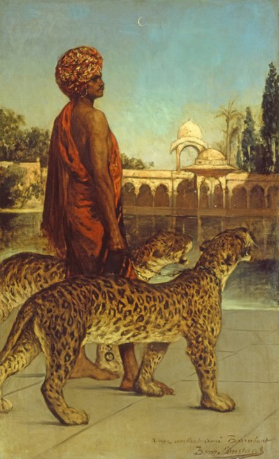 Palácová stráž se dvěma leopardy od Jean Joseph Benjamin Constant