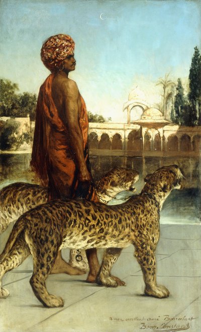 Palácová stráž se dvěma leopardy od Jean Joseph Benjamin Constant