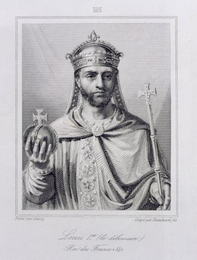 Ludvík I. Pobožný (778-840), císař Svaté říše římské, vyryl Blanchard od Jean Joseph Dassy