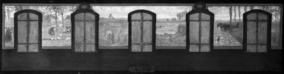 Skica radnice ve Fresnes: Na náhorní plošině, náměstí ve Fresnes. Lomy. Orba na konci dne od Jean Joseph Enders