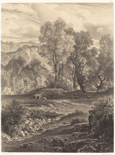 Krajina s ovcemi od Jean Joseph François Bellel