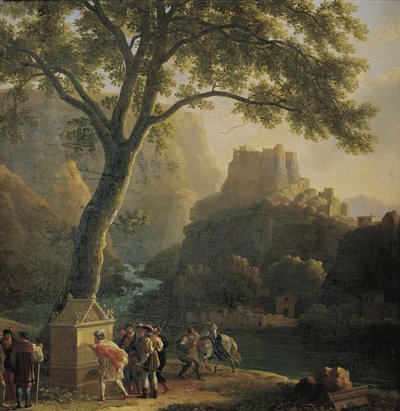 Francouzsky: François Ier à la fontaine de Vaucluse François I. u fontány ve Vaucluse od Jean Joseph Xavier Bidauld