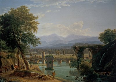 Augustanin silta Nera-joella, lähellä Narnin kaupunkia od Jean Joseph Xavier Bidauld