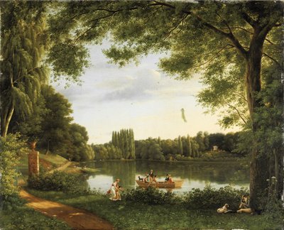 Pohled na jezero Ermenonville od Jean Joseph Xavier Bidauld