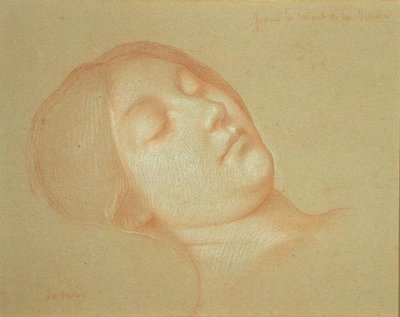 Studie k smrti Panny Marie (červená křída zvýrazněná bílou na papíře) od Jean Jules Antoine Lecomte du Nouy