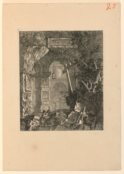 Saint-Francois (?) v krajině ruin od Jean-Laurent Legeay