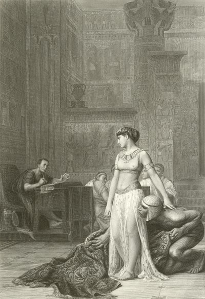 Kleopatra a Caesar (rytina) od Jean Leon (after) Gerome