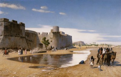 Arabská karavana mimo opevněné město, kolem roku 1895 od Jean Leon Gerome